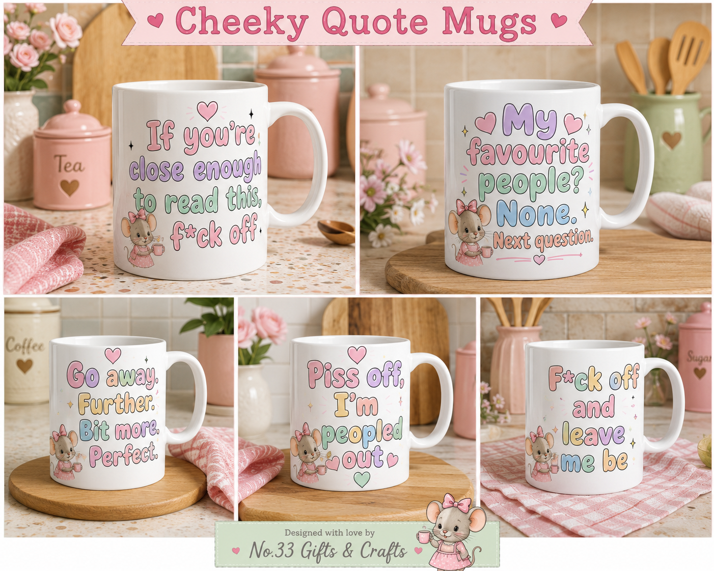 Cheeky Quote Mug | Funny Rude Coffee Mug | Novelty Gift | Choice of Designs