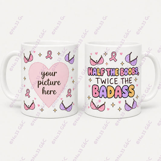 Personalised Breast Cancer Awareness Photo Mug – Choice of Empowering Quote