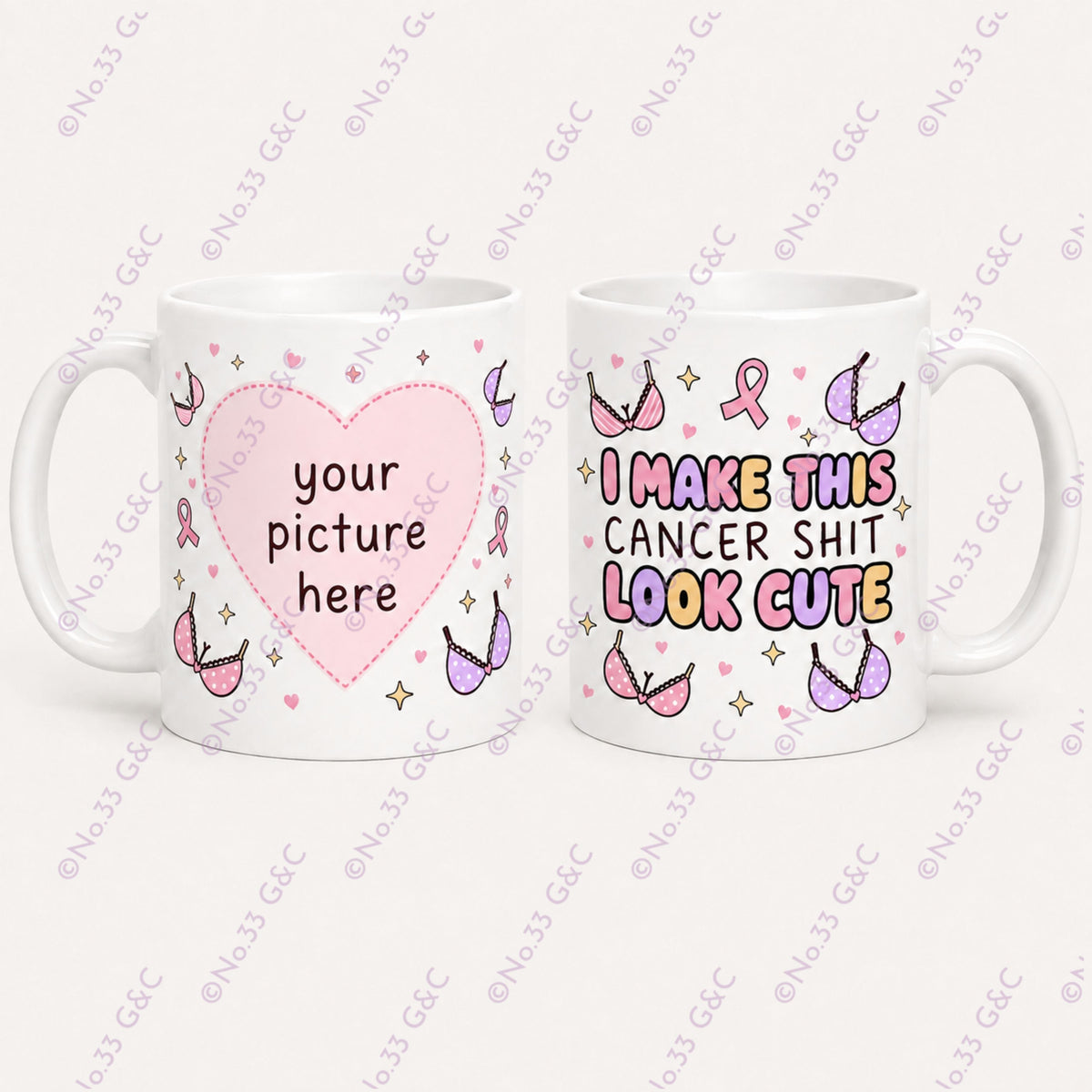 Personalised Breast Cancer Awareness Photo Mug – Choice of Empowering Quote