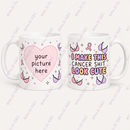 Personalised Breast Cancer Awareness Photo Mug – Choice of Empowering Quote