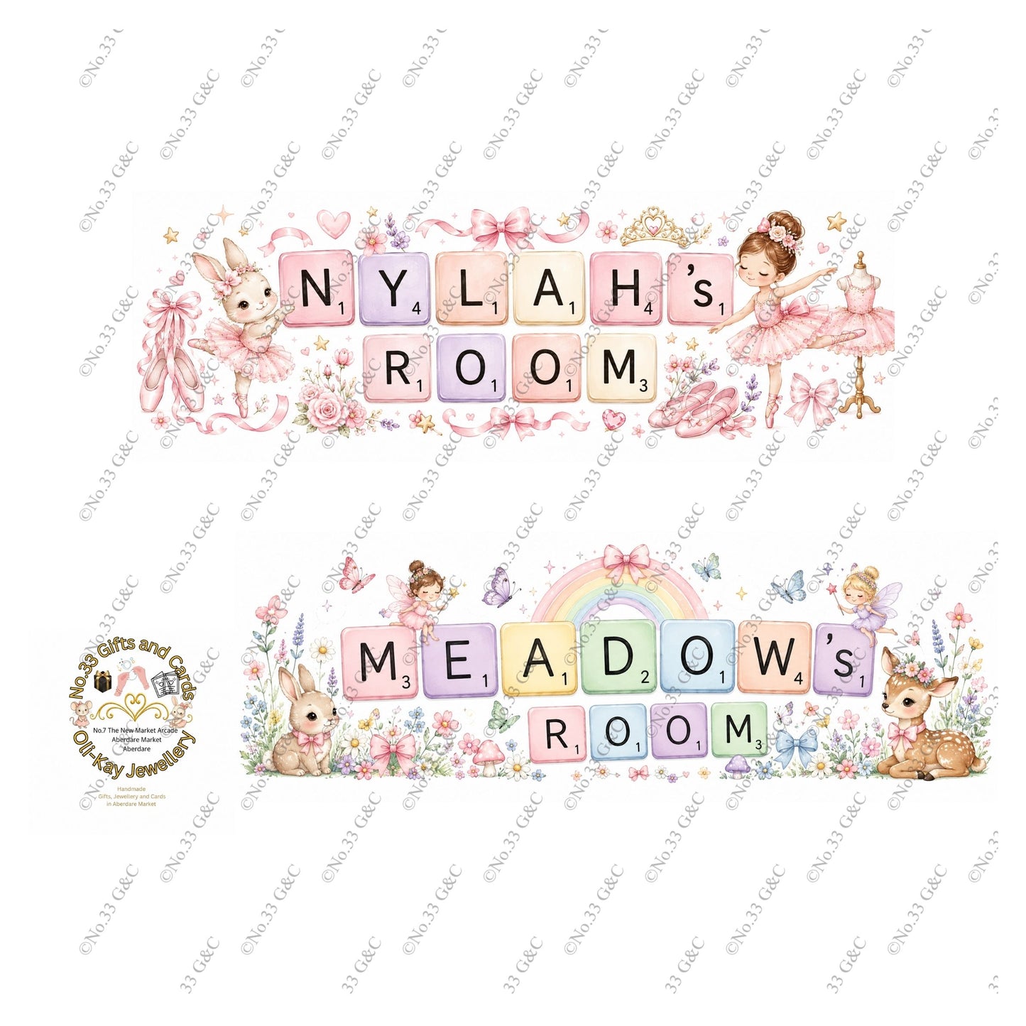 Personalised Children’s Door Sign – Custom Name &amp; Theme – 280mm x 100mm