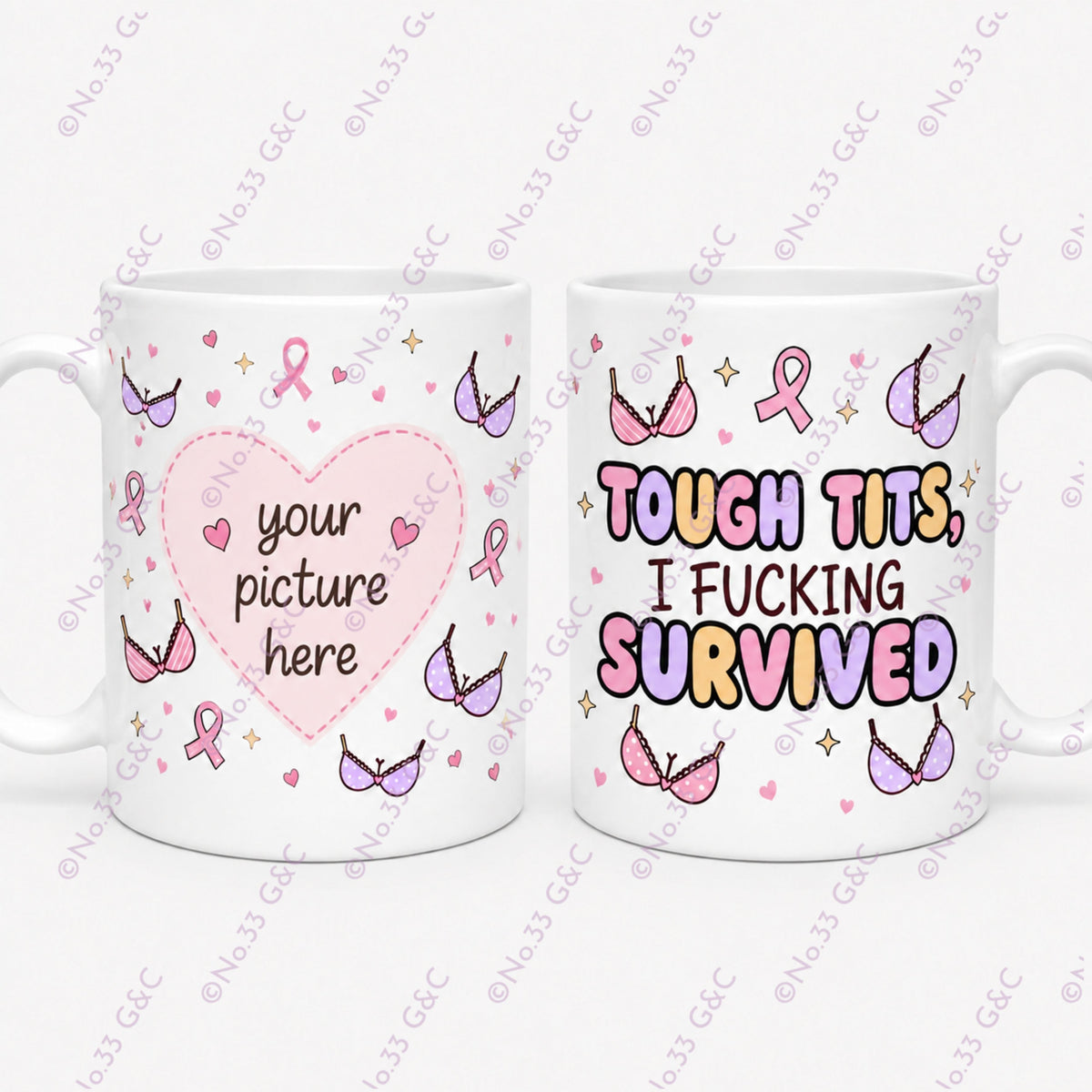 Personalised Breast Cancer Awareness Photo Mug – Choice of Empowering Quote