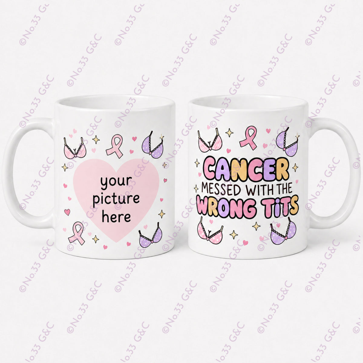 Personalised Breast Cancer Awareness Photo Mug – Choice of Empowering Quote