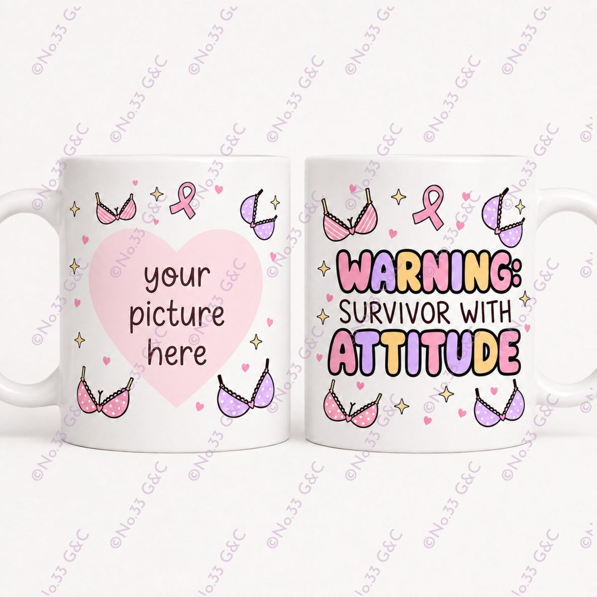 Personalised Breast Cancer Awareness Photo Mug – Choice of Empowering Quote