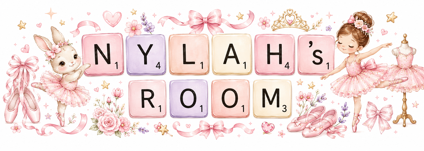 Personalised Children’s Door Sign – Custom Name &amp; Theme – 280mm x 100mm