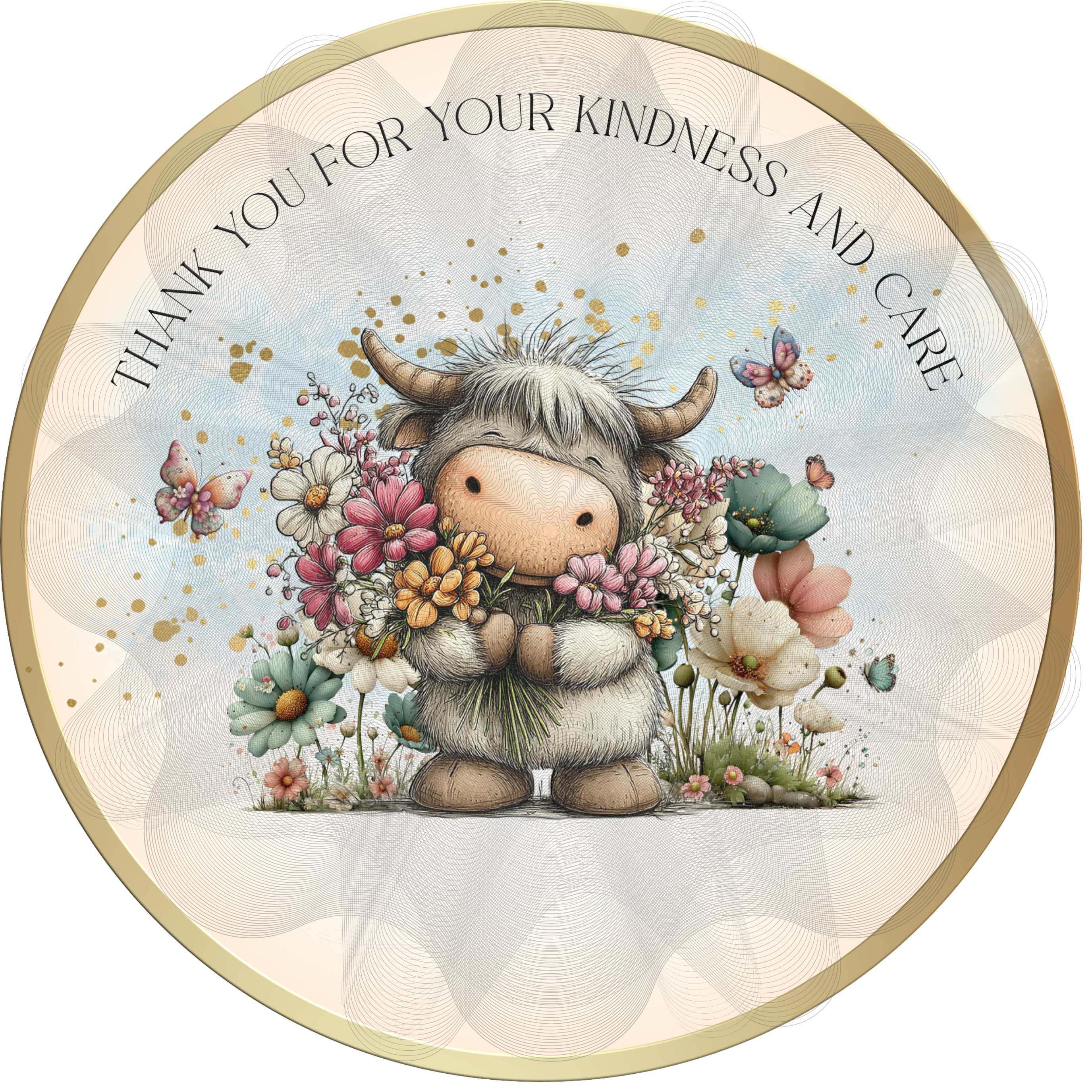 Personalised Thank You Chocolate Box - Highland Cow Gift