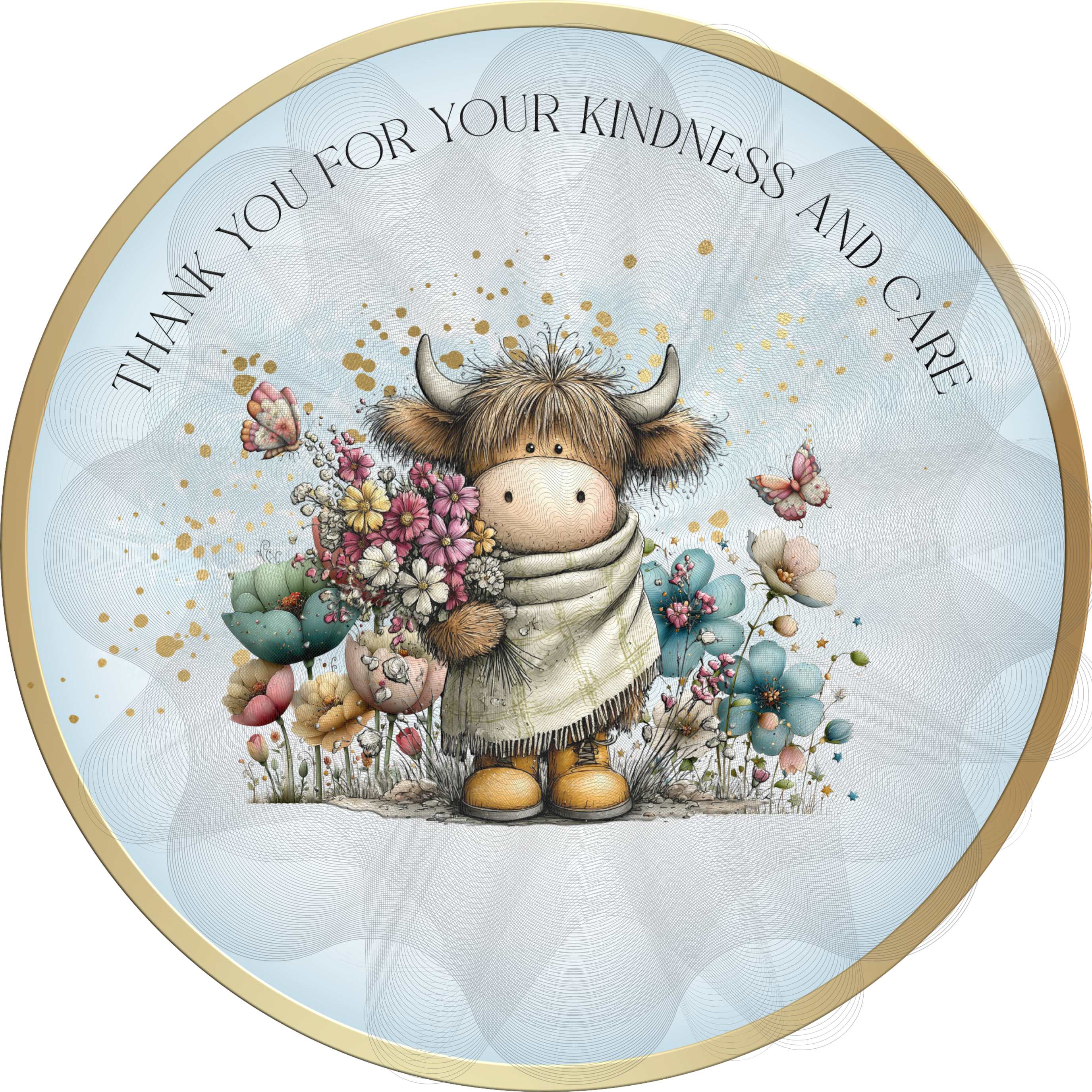Personalised Thank You Chocolate Box - Highland Cow Gift