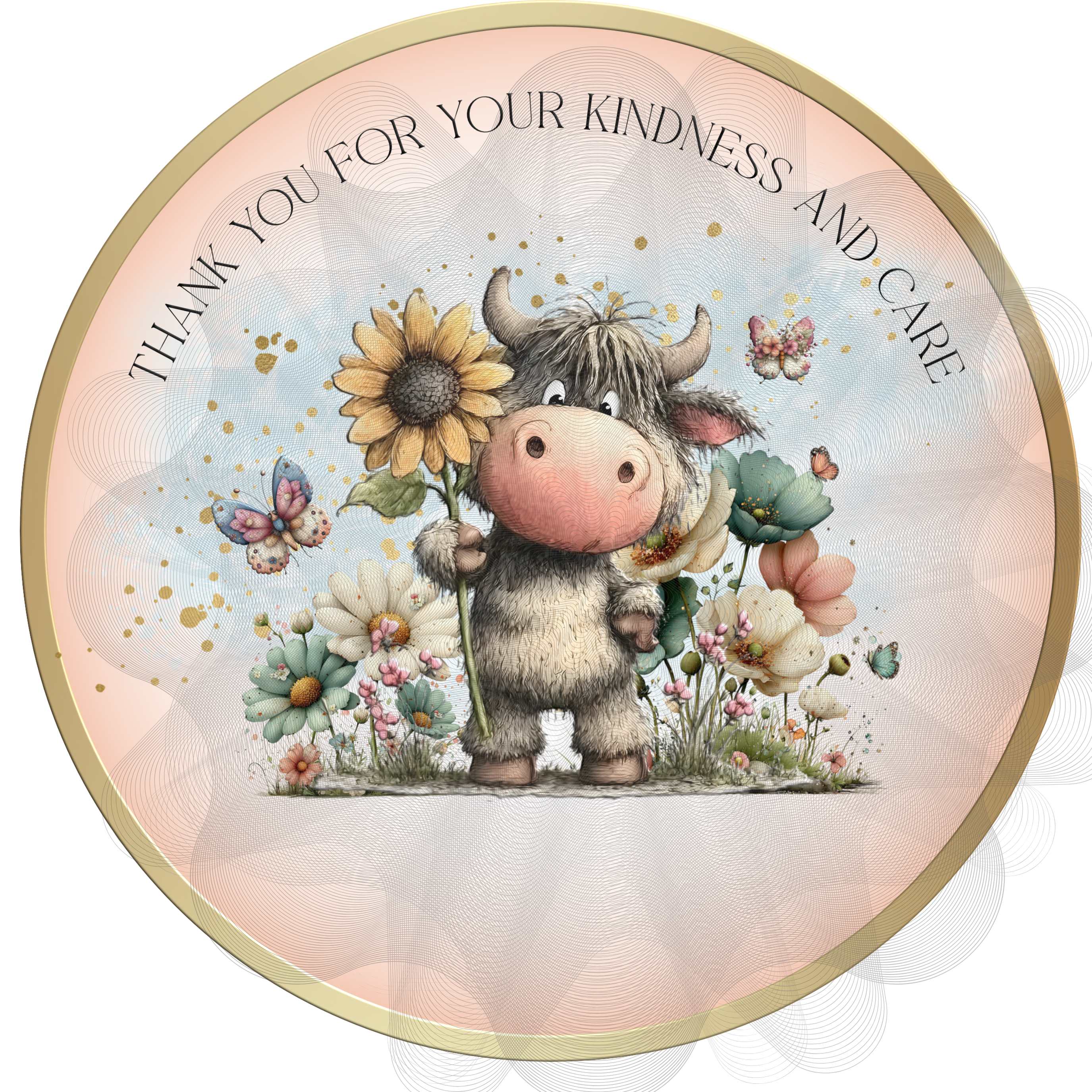 Personalised Thank You Chocolate Box - Highland Cow Gift