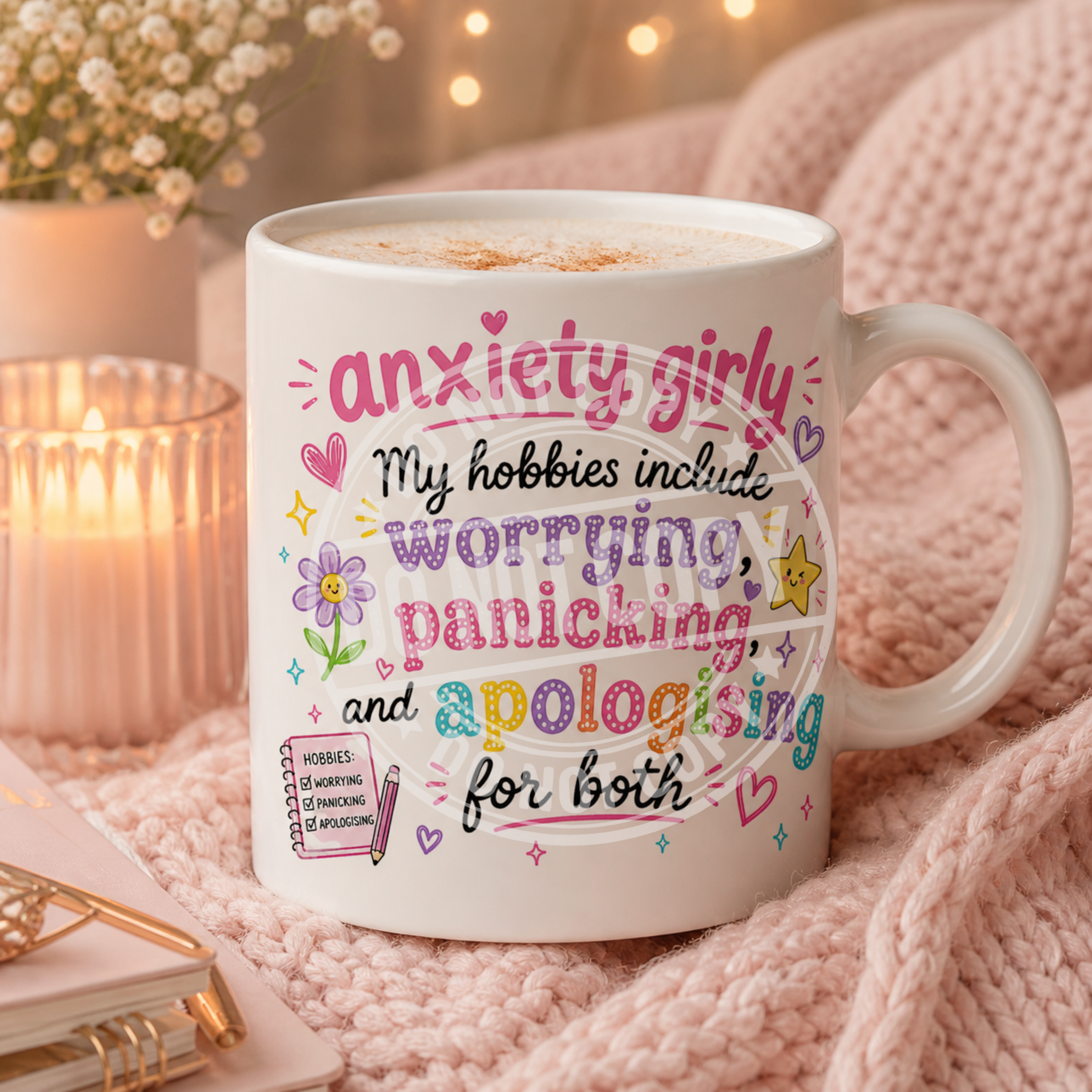 Decorated Mug and Coaster Set