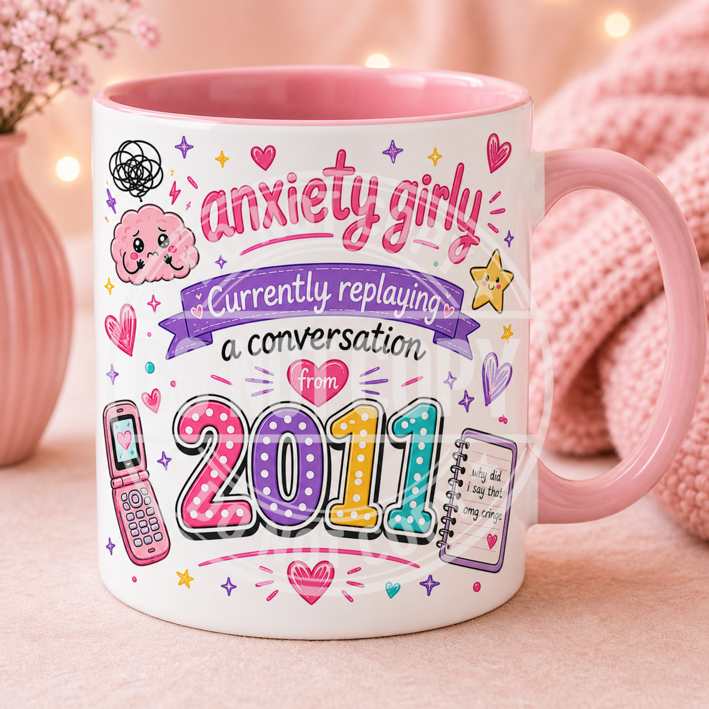 Decorated Mug and Coaster Set