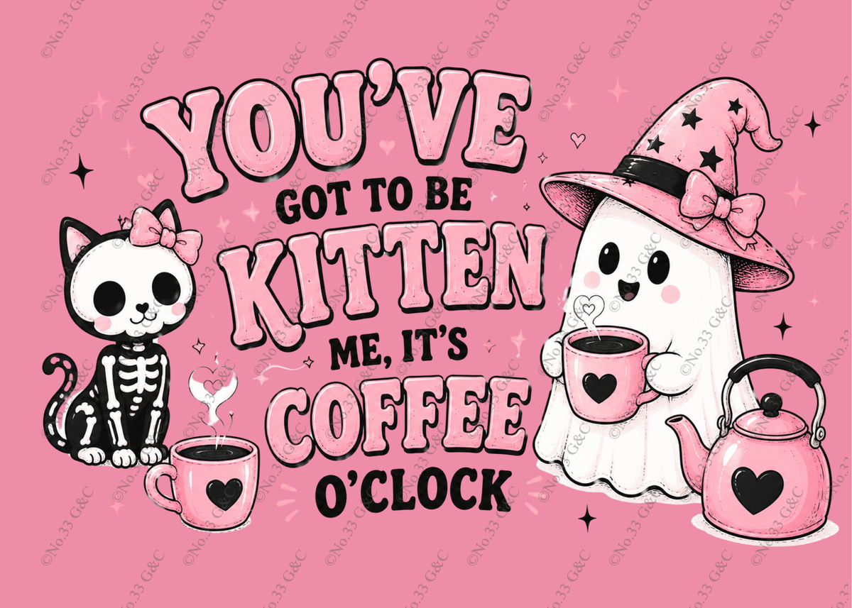 Pink Summerween Glass Worktop Saver – Cute Witch & Ghost Designs