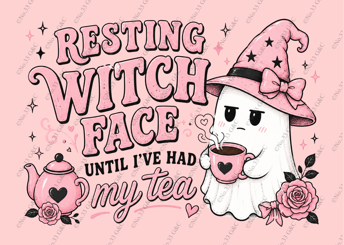 Pink Summerween Glass Worktop Saver – Cute Witch & Ghost Designs