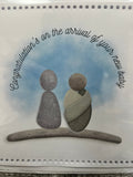 Handmade Pebble Art Greeting Cards - New Baby &