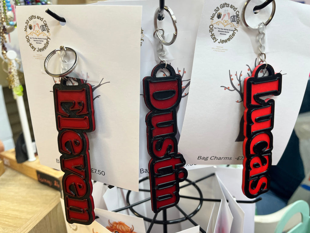 Strange things Bag and Key ring Charms