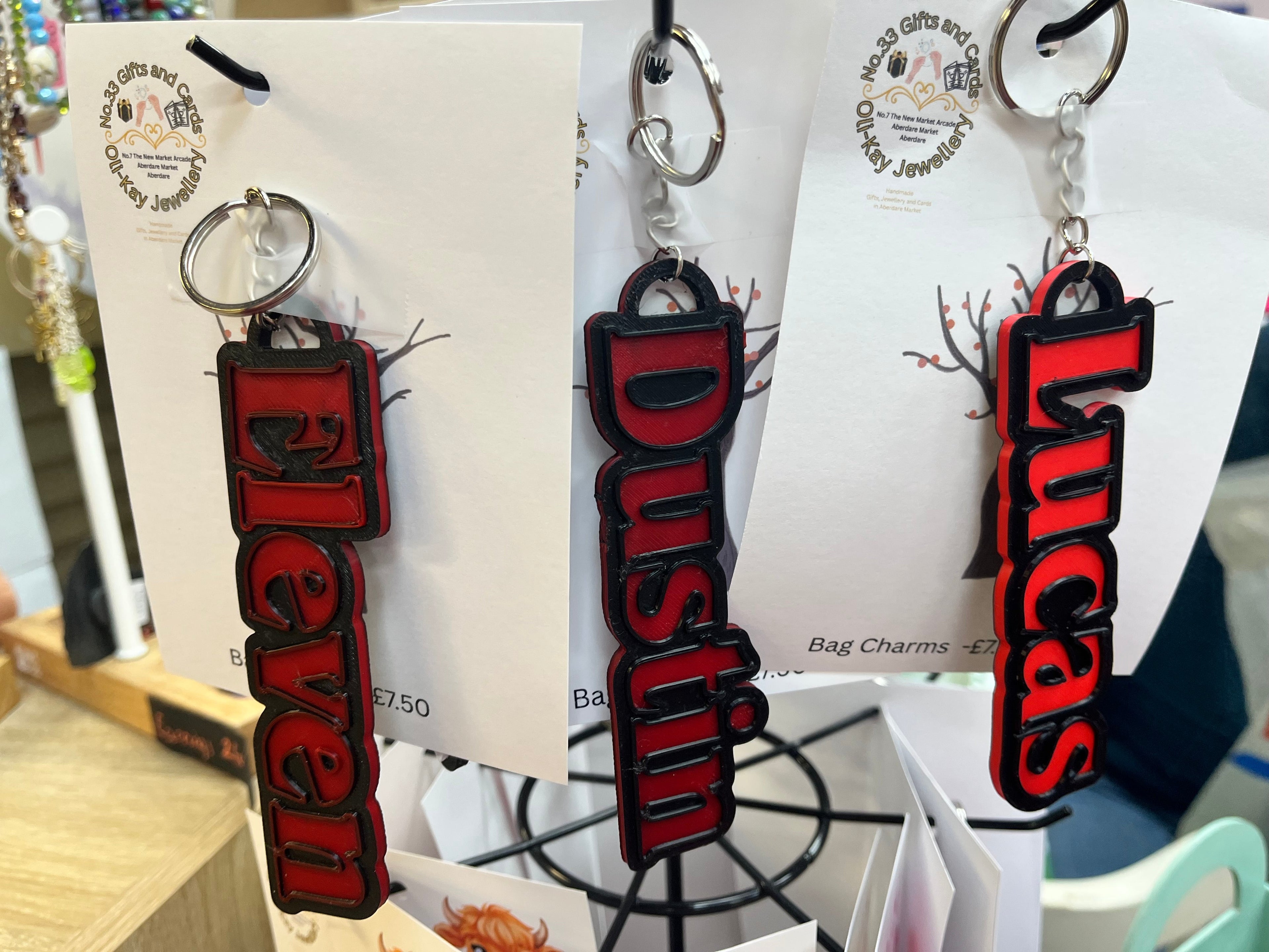 Strange things Bag and Key ring Charms