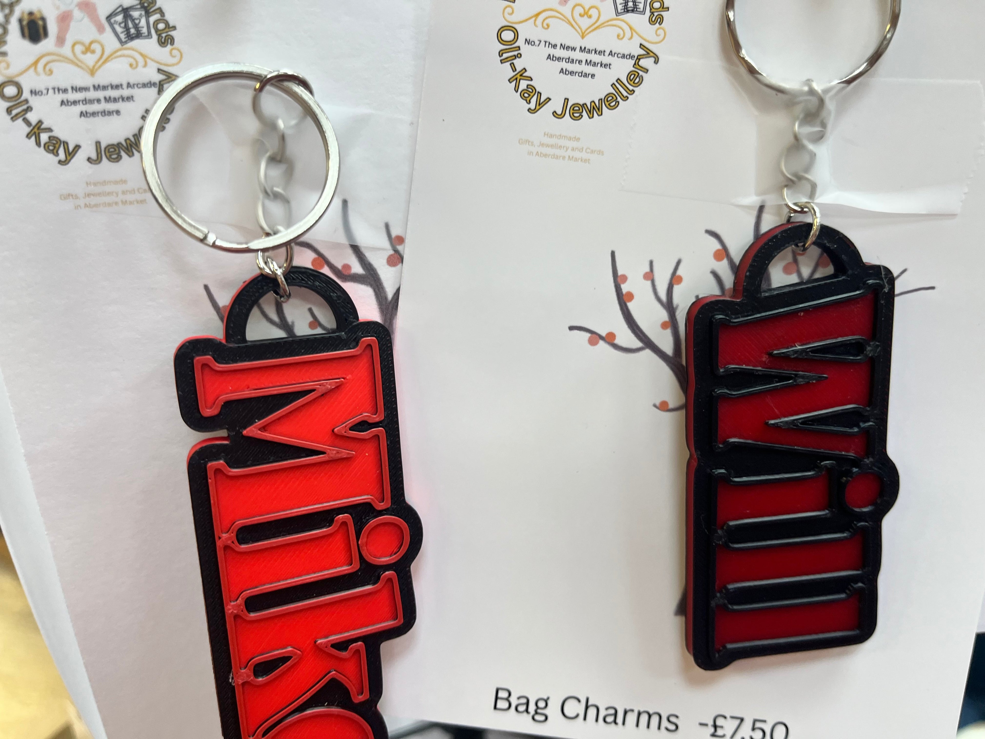 Strange things Bag and Key ring Charms