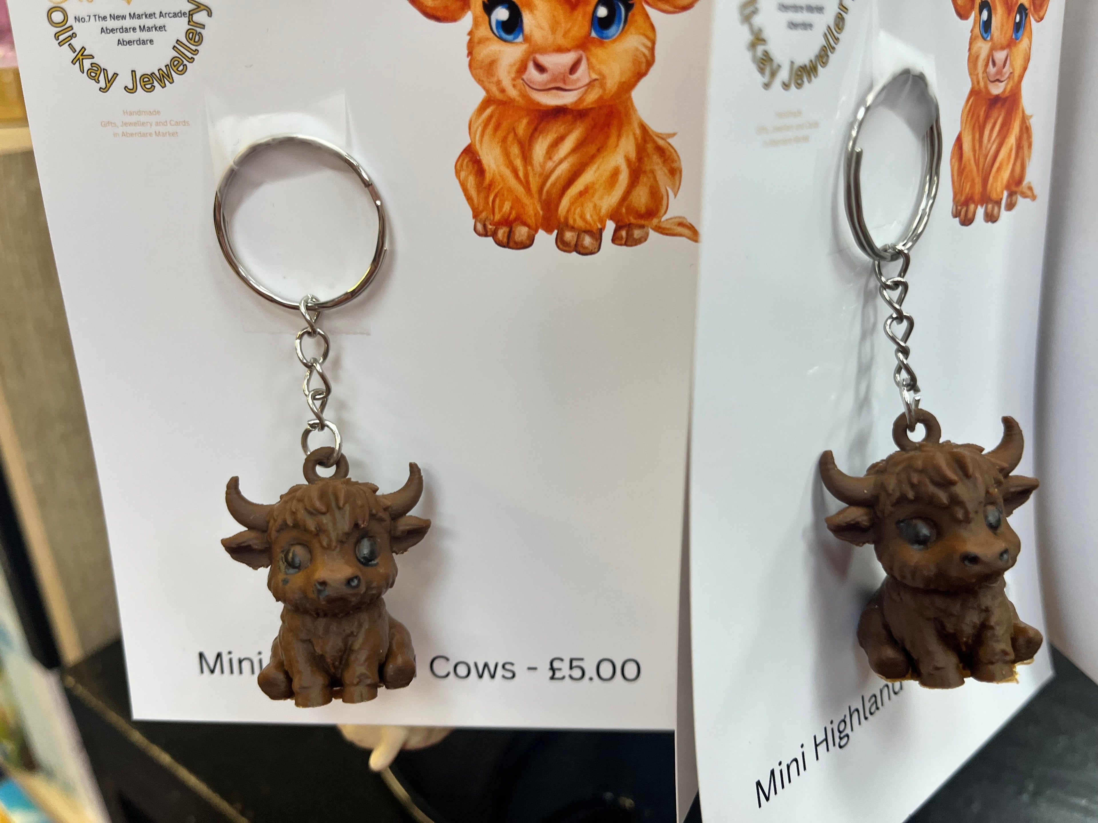 Mini Highland Cow key chain