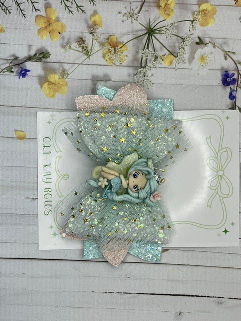 Girls Handmade Glitter Hair Bows – Character & Princess Designs