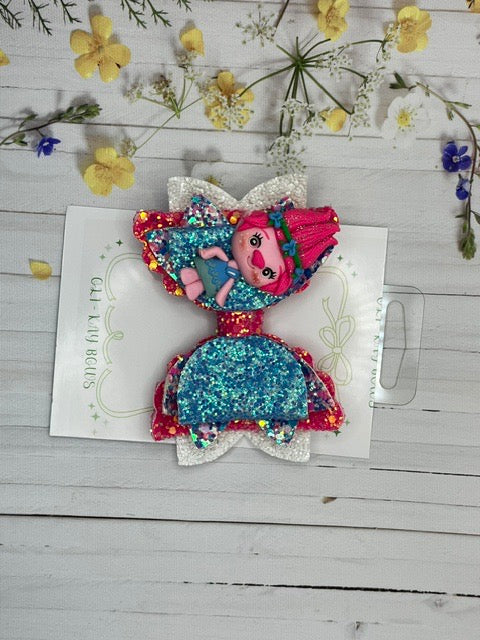 Girls Handmade Glitter Hair Bows – Character & Princess Designs