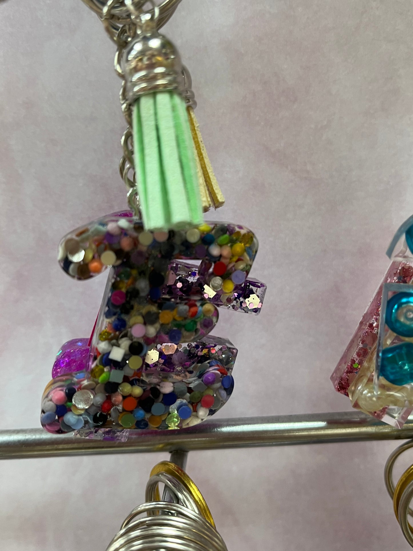 Personalised Resin Initial Keyring – Handmade by Oli-Kay Jewellery