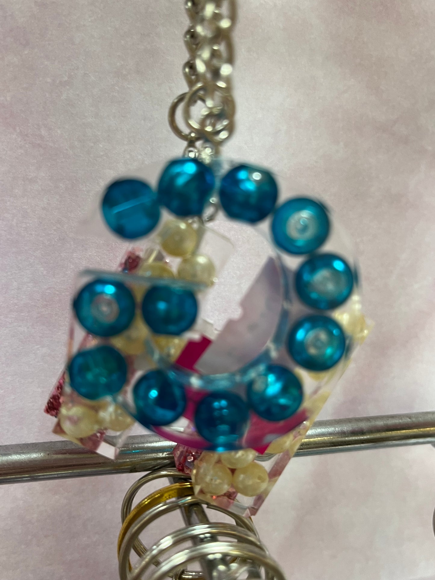 Personalised Resin Initial Keyring – Handmade by Oli-Kay Jewellery