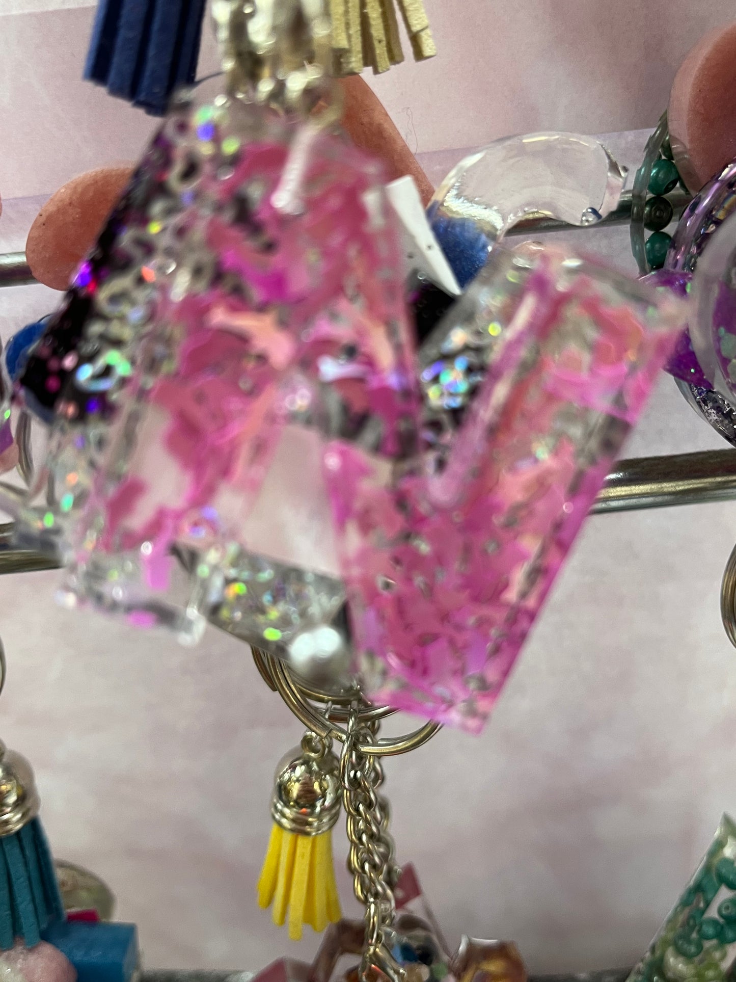 Personalised Resin Initial Keyring – Handmade by Oli-Kay Jewellery