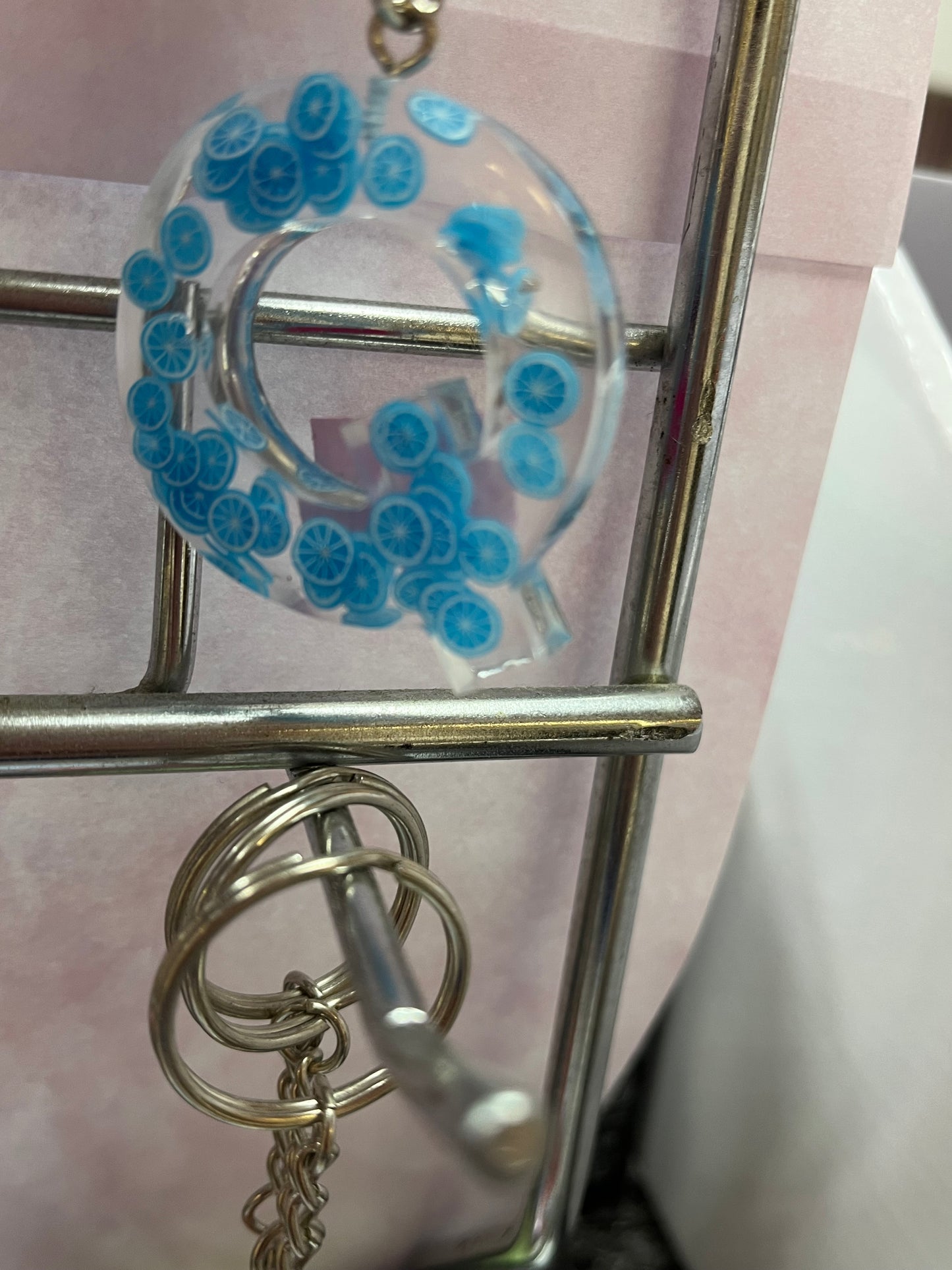 Personalised Resin Initial Keyring – Handmade by Oli-Kay Jewellery