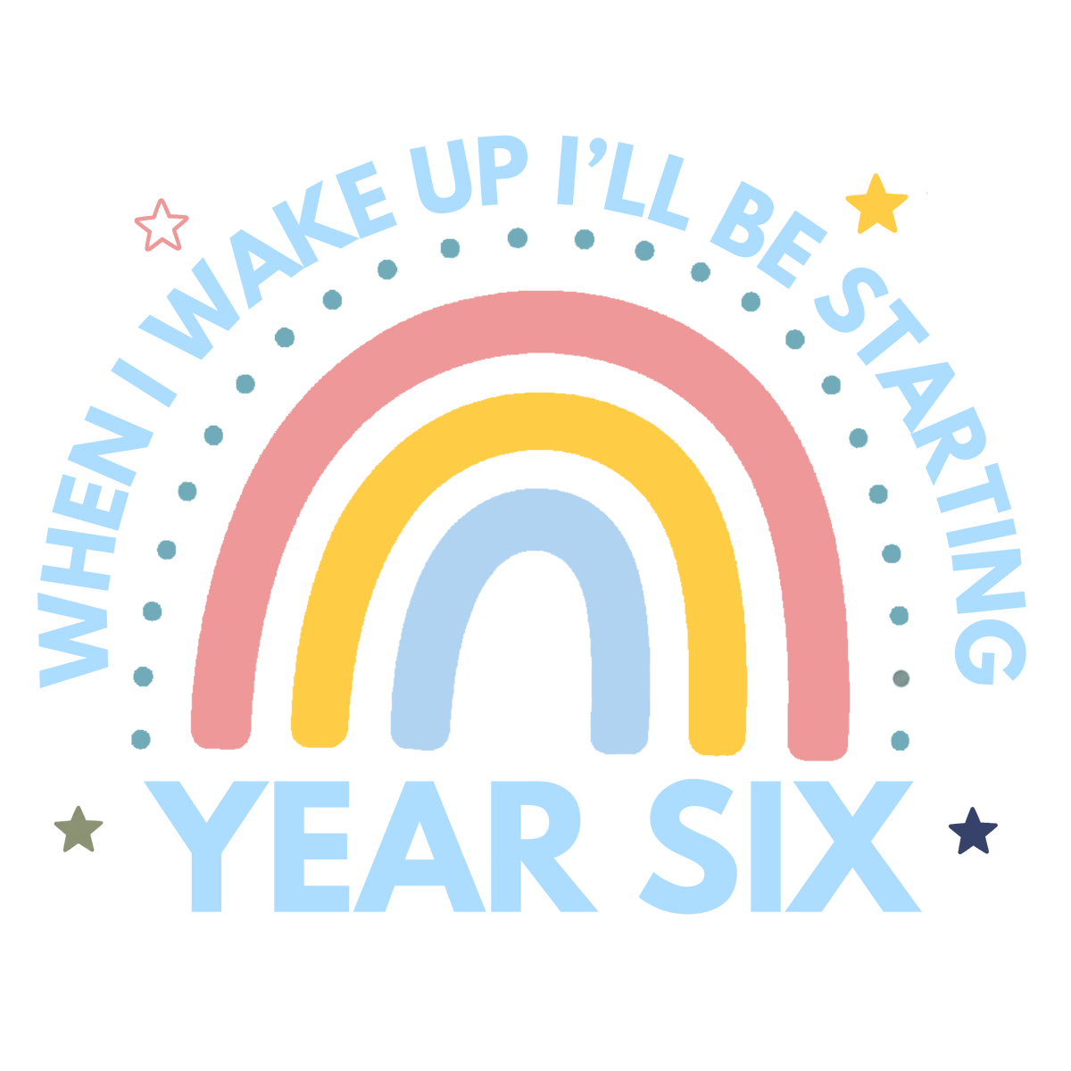 Blue Rainbow Reception starting school pyjama design
