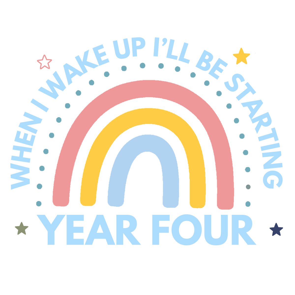 Blue Rainbow Year Four starting school pyjama design