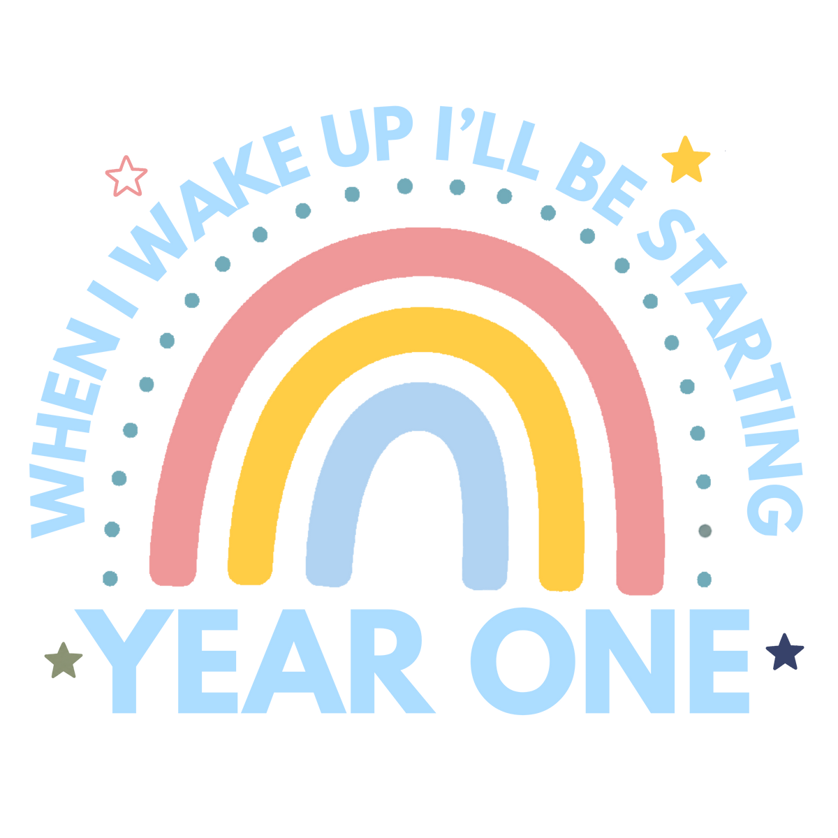 Blue Rainbow Year One starting school pyjama design