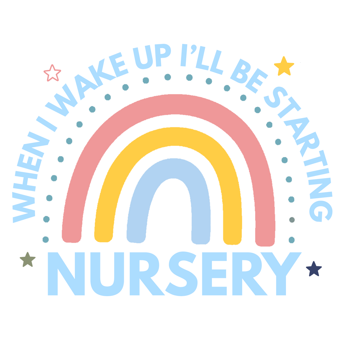 Blue Rainbow Year Six starting school pyjama design
