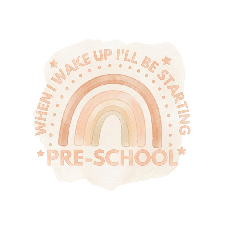 Peach Rainbow Pre-School starting school pyjama design