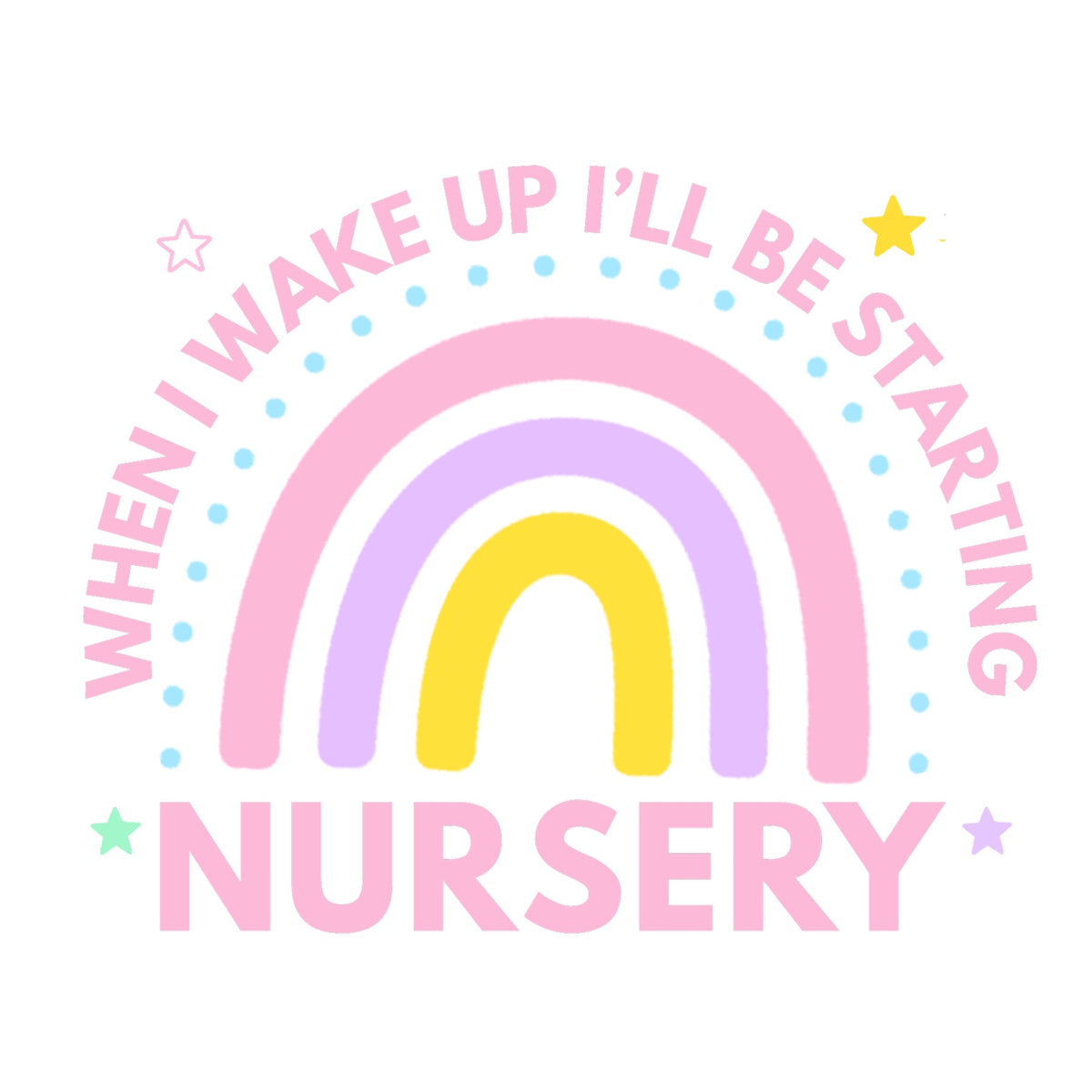 Pink Rainbow Nursery starting school pyjama design