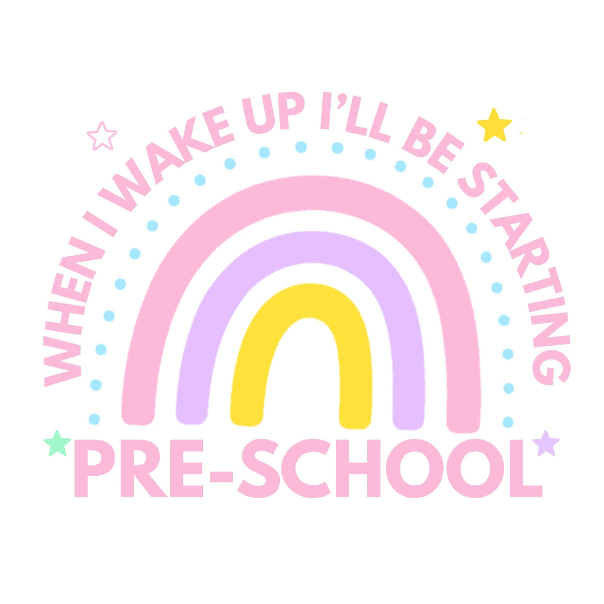 Personalised first day at school rainbow pyjamas for pre-school