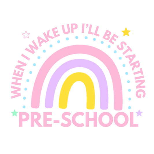 Personalised first day at school rainbow pyjamas for pre-school