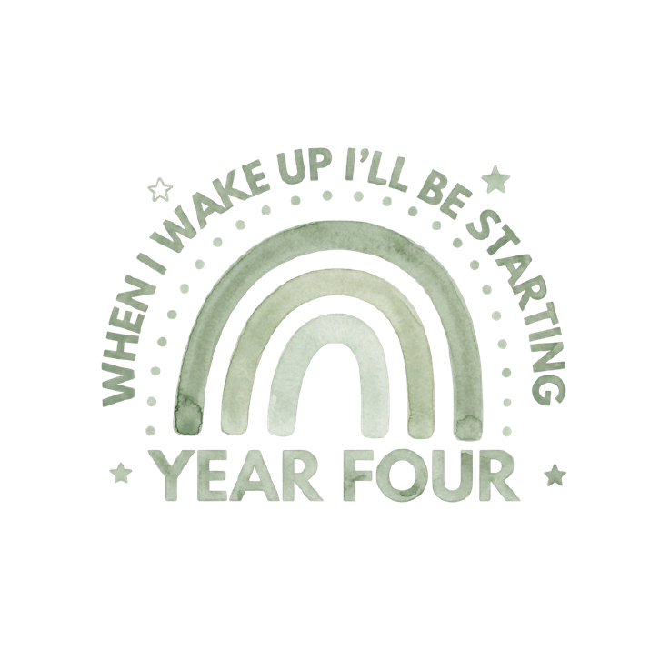Sage Rainbow Year Four starting school pyjama design