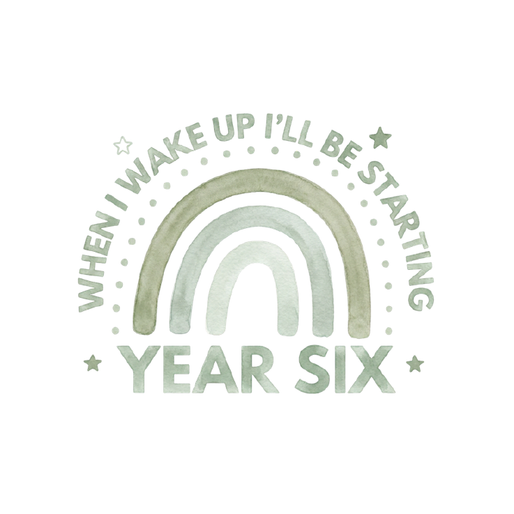Sage Rainbow Year Six starting school pyjama design