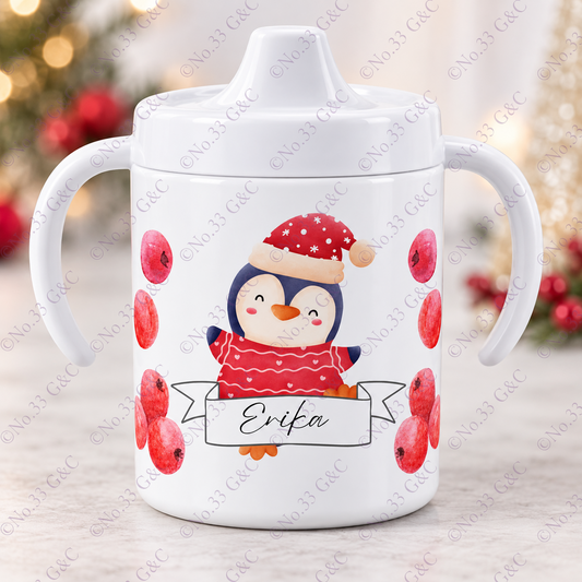 Personalised children's 12 oz Christmas sippy cup – Design 2