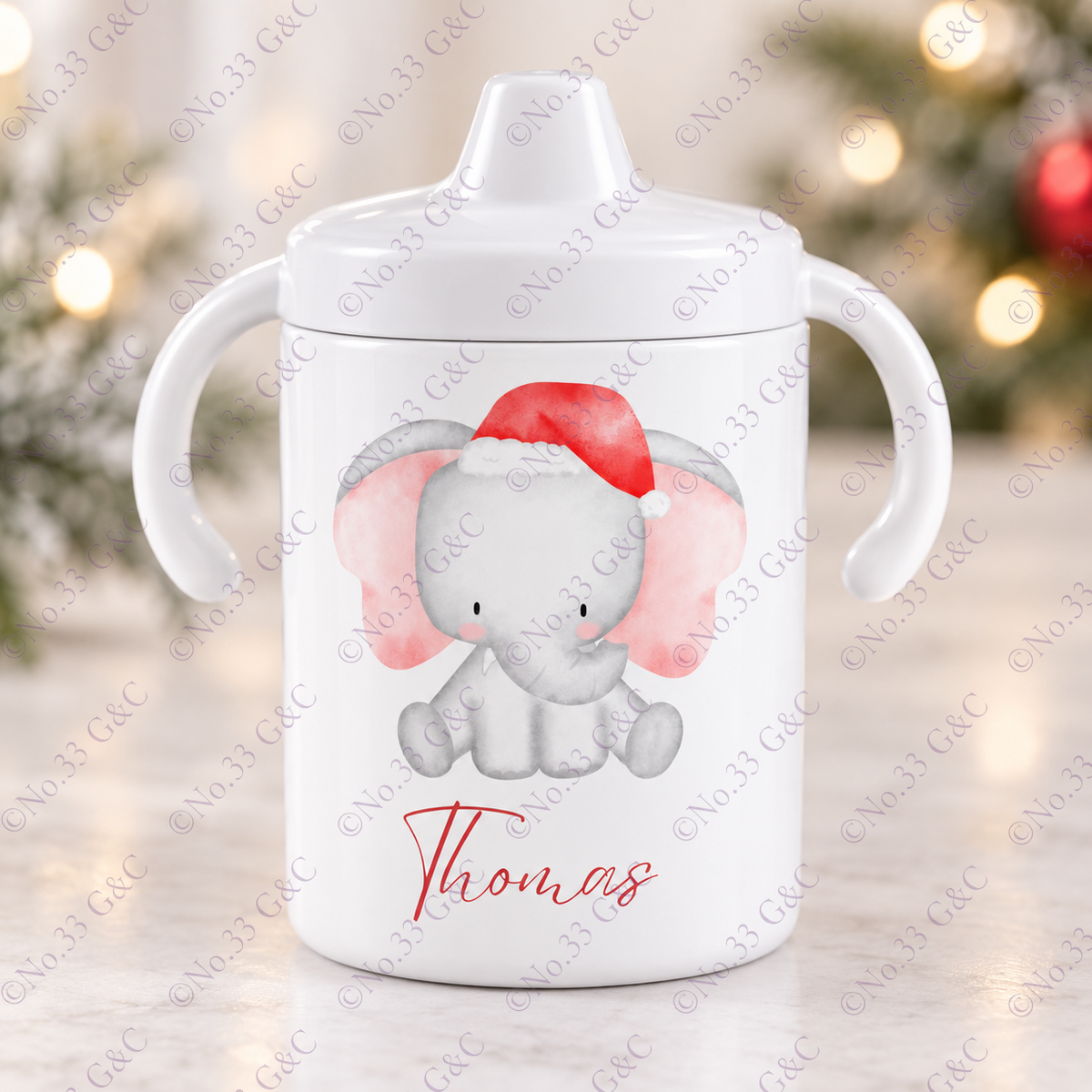 Personalised children's 12 oz Christmas sippy cup – Design 4
