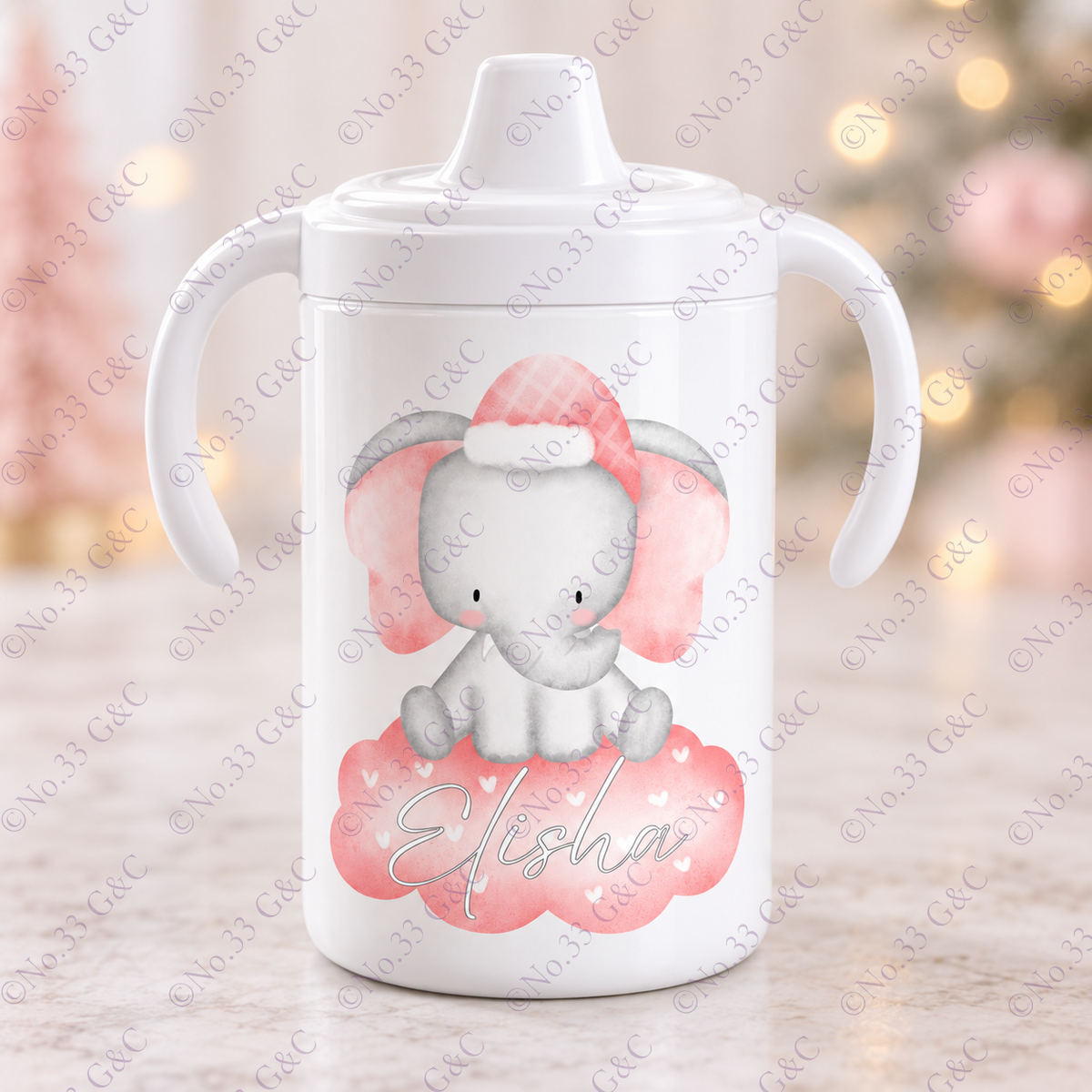 Personalised children's 12 oz Christmas sippy cup – Design 11