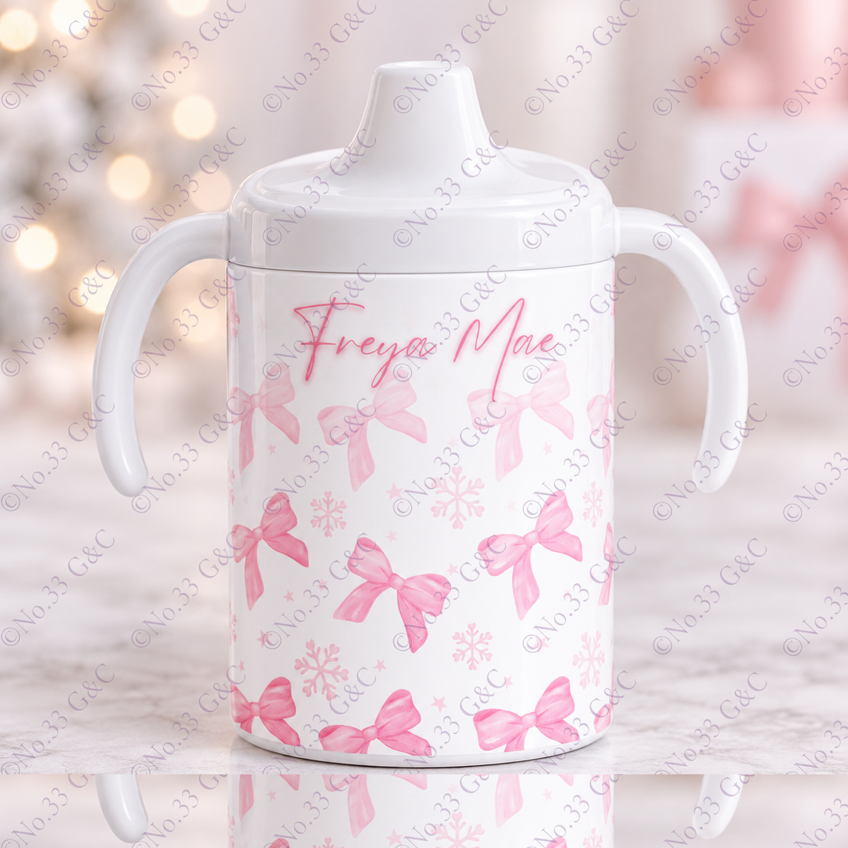Personalised children's 12 oz Christmas sippy cup – Design 17